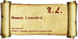 Nemes Leonárd névjegykártya