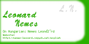leonard nemes business card